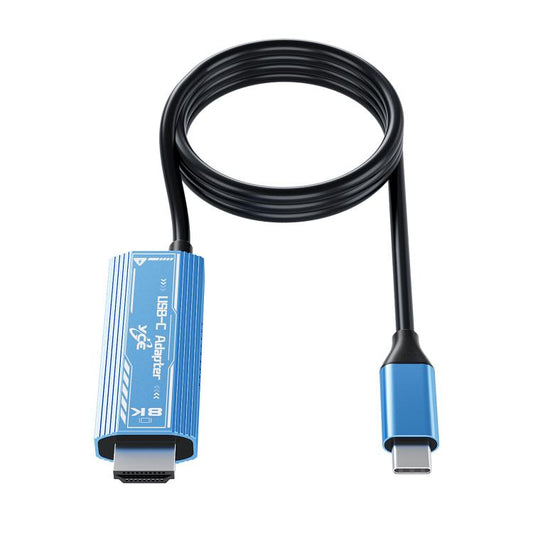 YCE-V286 Type-C to PD3.0 and HDMI 8K Adapter Cable(Blue) - Cable by buy2fix | Online Shopping UK | buy2fix