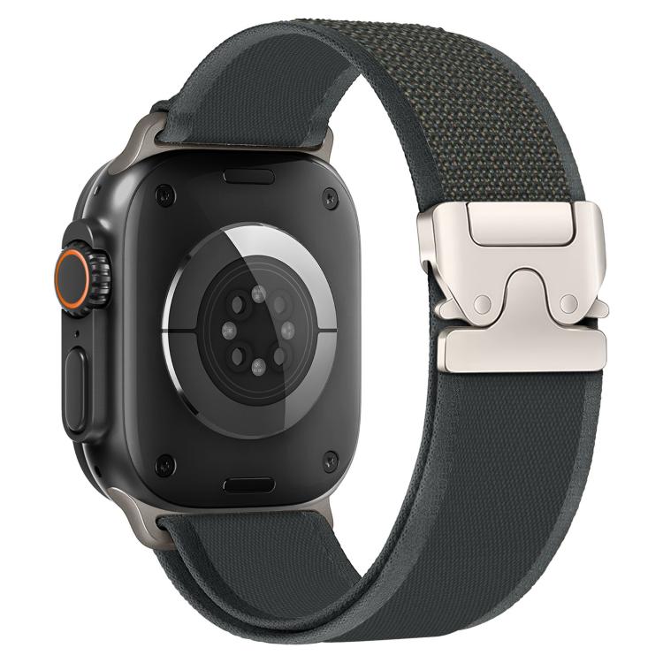 For Apple Watch 42mm / 41mm / 40mm / 38mm xDfind Titanium Buckle Snap Button Loop Nylon Watch Band(Black) - Watch Bands by xDfind | Online Shopping UK | buy2fix