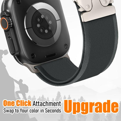For Apple Watch 42mm / 41mm / 40mm / 38mm xDfind Titanium Buckle Snap Button Loop Nylon Watch Band(Black) - Watch Bands by xDfind | Online Shopping UK | buy2fix