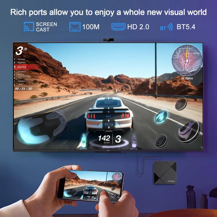 H96Max 4K UHD Android 14 Smart TV Box with Remote Control, RK3518 Quad-Core 2GB+8GB(US Plug) - Others by buy2fix | Online Shopping UK | buy2fix