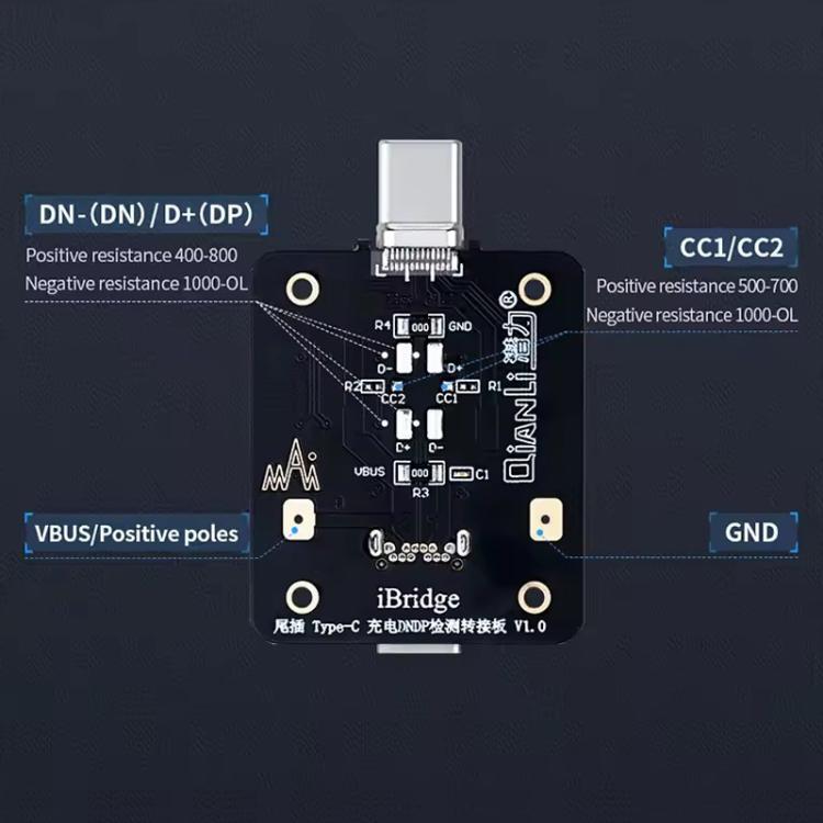 QianLi iBridge Tail Plug Charging DNDP Detection Epitaxial Board, Model:8 Pin - Test Tools by QIANLI | Online Shopping UK | buy2fix