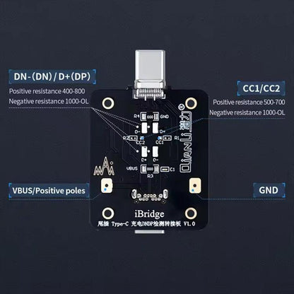 QianLi iBridge Tail Plug Charging DNDP Detection Epitaxial Board, Model:8 Pin - Test Tools by QIANLI | Online Shopping UK | buy2fix