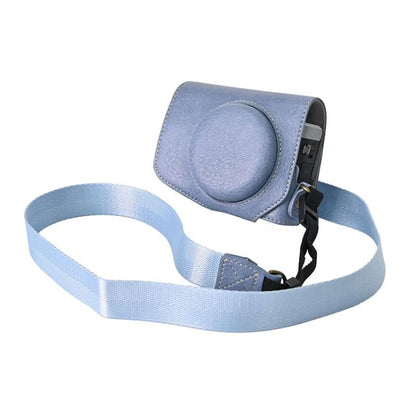 For Canon G7 X Mark III / G7X3 Retro Litchi Texture Leather Full Body Camera Case Bag with Strap(Blue) - Leather Bag by buy2fix | Online Shopping UK | buy2fix