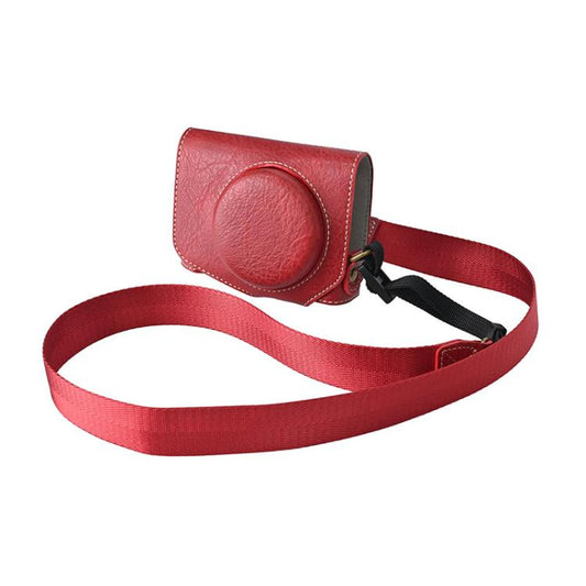 For Canon G7 X Mark III / G7X3 Retro Litchi Texture Leather Full Body Camera Case Bag with Strap(Red) - Leather Bag by buy2fix | Online Shopping UK | buy2fix