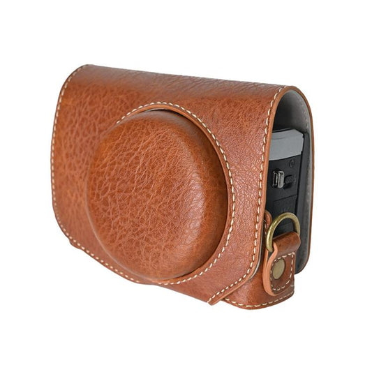 For Canon G7 X Mark III / G7X3 Retro Litchi Texture Leather Full Body Camera Case Bag with Strap(Coffee) - Leather Bag by buy2fix | Online Shopping UK | buy2fix
