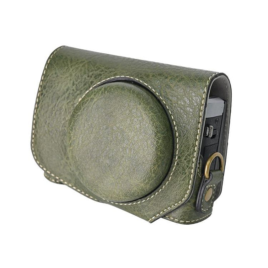 For Canon G7 X Mark III / G7X3 Retro Litchi Texture Leather Full Body Camera Case Bag with Strap(Green) - Leather Bag by buy2fix | Online Shopping UK | buy2fix