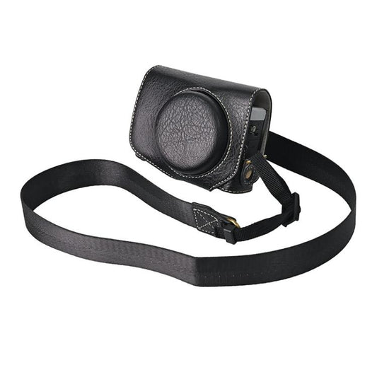 For Canon G7 X Mark III / G7X3 Retro Litchi Texture Leather Full Body Camera Case Bag with Strap(Black) - Leather Bag by buy2fix | Online Shopping UK | buy2fix