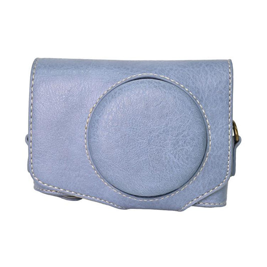 For Canon PowerShot SX740 HS Retro Litchi Texture Leather Full Body Camera Case Bag with Strap(Blue) - Leather Bag by buy2fix | Online Shopping UK | buy2fix