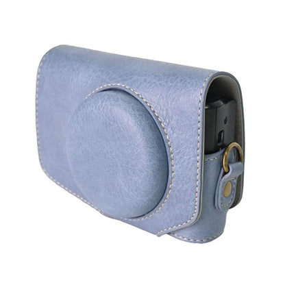 For Canon PowerShot SX740 HS Retro Litchi Texture Leather Full Body Camera Case Bag with Strap(Blue) - Leather Bag by buy2fix | Online Shopping UK | buy2fix