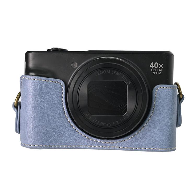 For Canon PowerShot SX740 HS Retro Litchi Texture Leather Full Body Camera Case Bag with Strap(Blue) - Leather Bag by buy2fix | Online Shopping UK | buy2fix