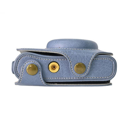 For Canon PowerShot SX740 HS Retro Litchi Texture Leather Full Body Camera Case Bag with Strap(Blue) - Leather Bag by buy2fix | Online Shopping UK | buy2fix