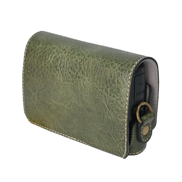 For Canon PowerShot SX740 HS Retro Litchi Texture Leather Full Body Camera Case Bag with Strap(Green) - Leather Bag by buy2fix | Online Shopping UK | buy2fix