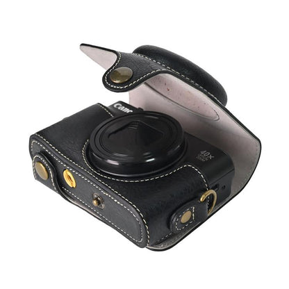 For Canon PowerShot SX740 HS Retro Litchi Texture Leather Full Body Camera Case Bag with Strap(Green) - Leather Bag by buy2fix | Online Shopping UK | buy2fix