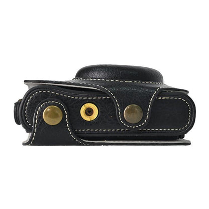 For Canon PowerShot SX740 HS Retro Litchi Texture Leather Full Body Camera Case Bag with Strap(Black) - Leather Bag by buy2fix | Online Shopping UK | buy2fix