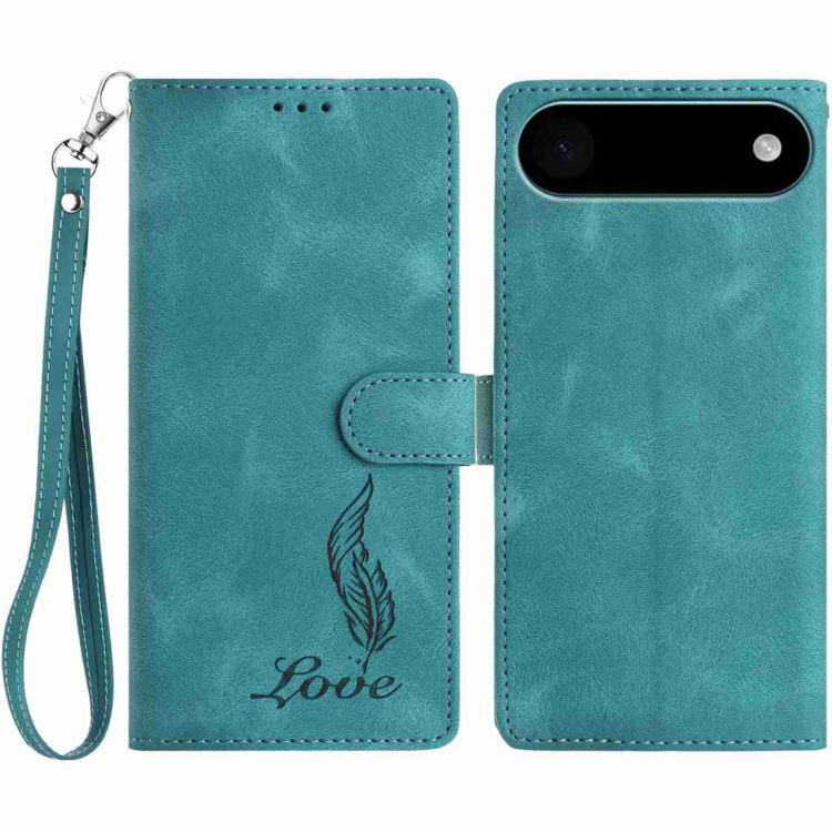 For iPhone Air Skin Feel Embossed Feather Leather Phone Case(Green) - iPhone Air Cases by buy2fix | Online Shopping UK | buy2fix