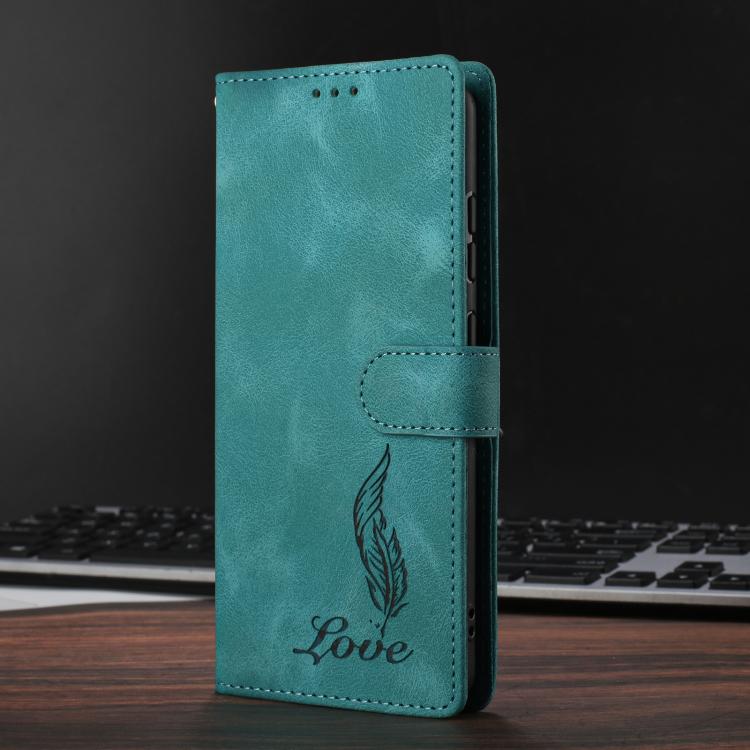 For iPhone Air Skin Feel Embossed Feather Leather Phone Case(Green) - iPhone Air Cases by buy2fix | Online Shopping UK | buy2fix
