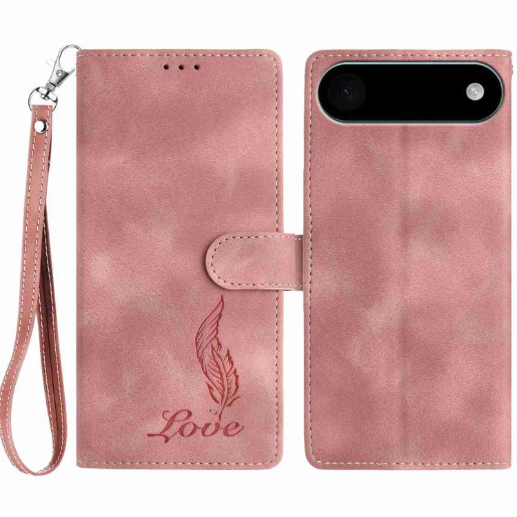For iPhone Air Skin Feel Embossed Feather Leather Phone Case(Pink) - iPhone Air Cases by buy2fix | Online Shopping UK | buy2fix