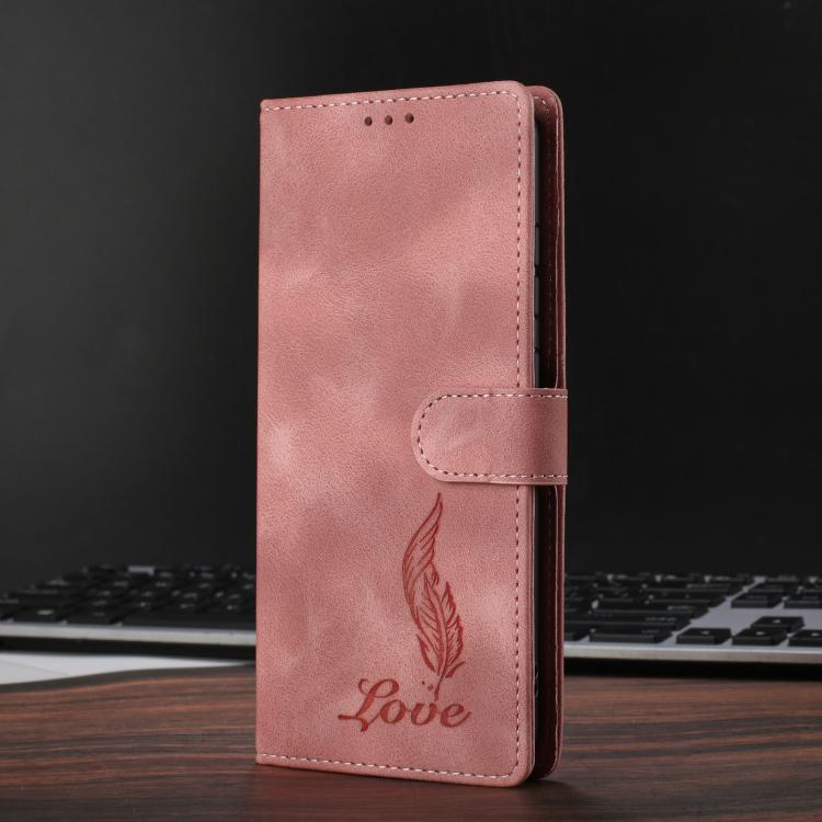 For iPhone Air Skin Feel Embossed Feather Leather Phone Case(Pink) - iPhone Air Cases by buy2fix | Online Shopping UK | buy2fix