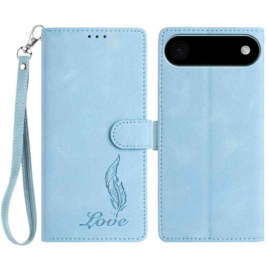For iPhone Air Skin Feel Embossed Feather Leather Phone Case(Light Blue) - iPhone Air Cases by buy2fix | Online Shopping UK | buy2fix