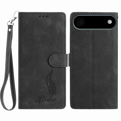 For iPhone Air Skin Feel Embossed Feather Leather Phone Case(Black) - iPhone Air Cases by buy2fix | Online Shopping UK | buy2fix