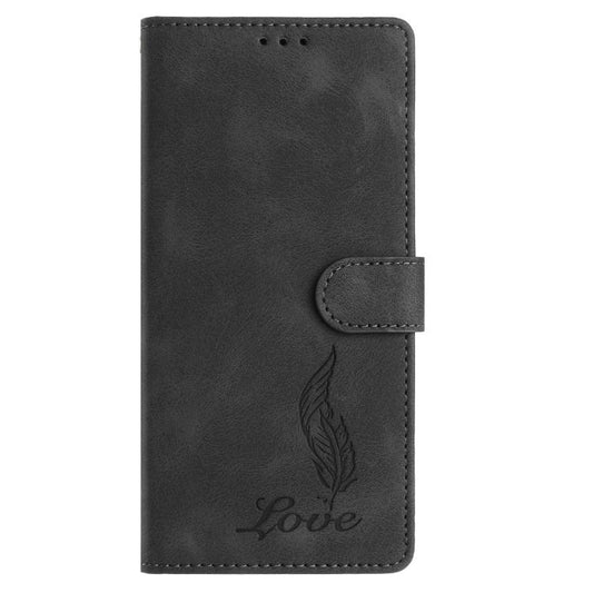 For iPhone Air Skin Feel Embossed Feather Leather Phone Case(Black) - iPhone Air Cases by buy2fix | Online Shopping UK | buy2fix