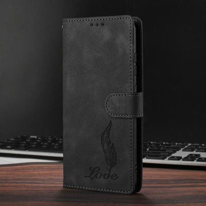 For iPhone Air Skin Feel Embossed Feather Leather Phone Case(Black) - iPhone Air Cases by buy2fix | Online Shopping UK | buy2fix