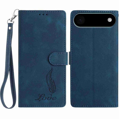 For iPhone Air Skin Feel Embossed Feather Leather Phone Case(Dark Blue) - iPhone Air Cases by buy2fix | Online Shopping UK | buy2fix
