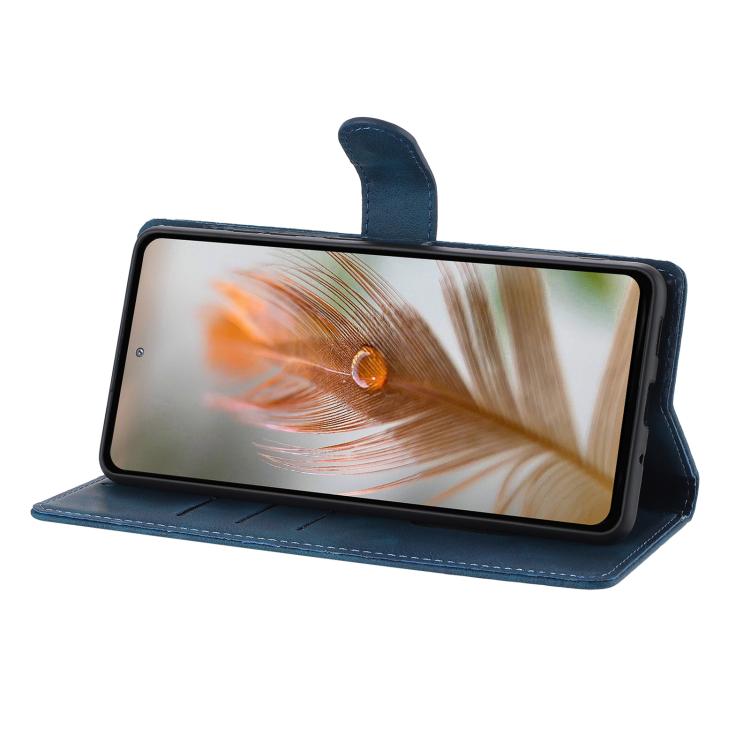 For iPhone Air Skin Feel Embossed Feather Leather Phone Case(Dark Blue) - iPhone Air Cases by buy2fix | Online Shopping UK | buy2fix