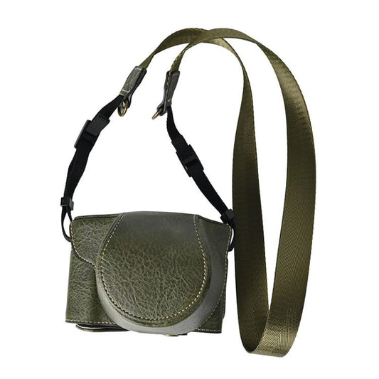 For FUJIFILM X-M5 Retro Litchi Texture Leather Full Body Camera Case Bag with Strap(Green) - Leather Bag by buy2fix | Online Shopping UK | buy2fix
