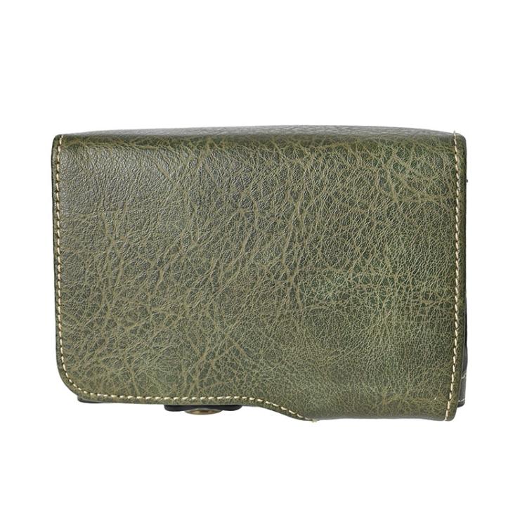 For FUJIFILM X-M5 Retro Litchi Texture Leather Full Body Camera Case Bag with Strap(Green) - Leather Bag by buy2fix | Online Shopping UK | buy2fix