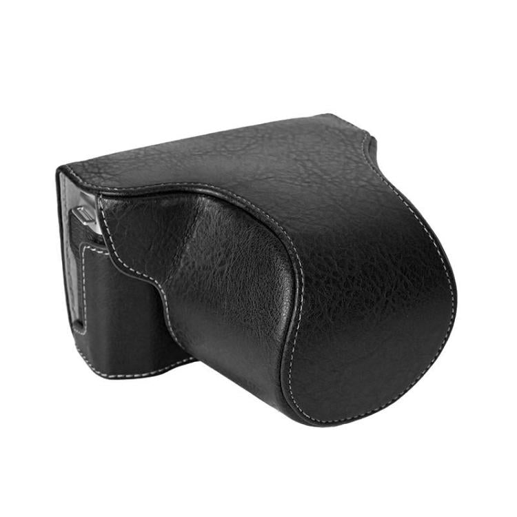 For FUJIFILM X-M5 Retro Litchi Texture Leather Full Body Camera Case Bag with Strap(Black) - Leather Bag by buy2fix | Online Shopping UK | buy2fix