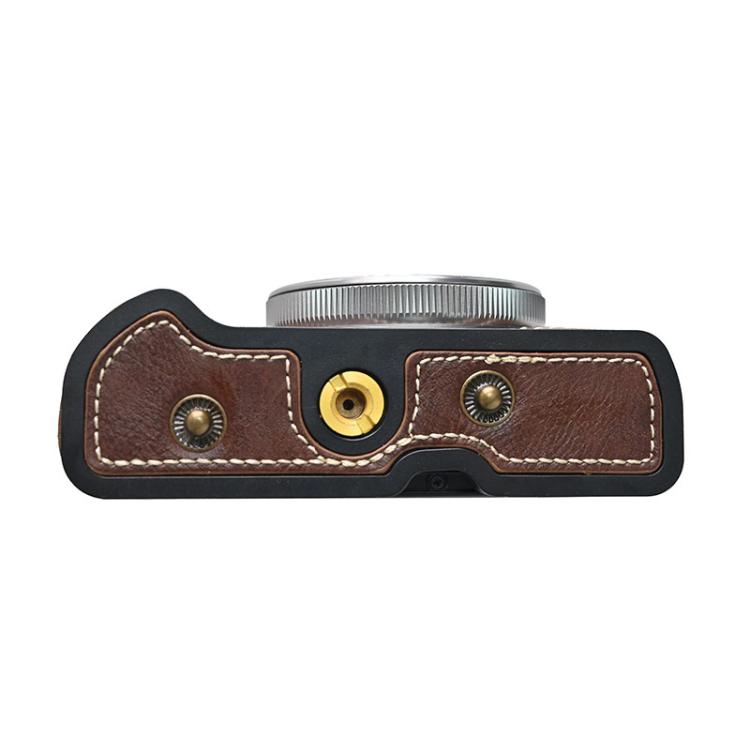 For Canon G7 X Mark III / G7X3 Retro Pull Up Leather Full Body Camera Case Bag with Strap(Coffee) - Leather Bag by buy2fix | Online Shopping UK | buy2fix