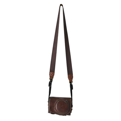 For Canon G7 X Mark III / G7X3 Retro Pull Up Leather Full Body Camera Case Bag with Strap(Coffee) - Leather Bag by buy2fix | Online Shopping UK | buy2fix