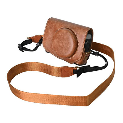 For Canon G7 X Mark III / G7X3 Retro Pull Up Leather Full Body Camera Case Bag with Strap(Brown) - Leather Bag by buy2fix | Online Shopping UK | buy2fix