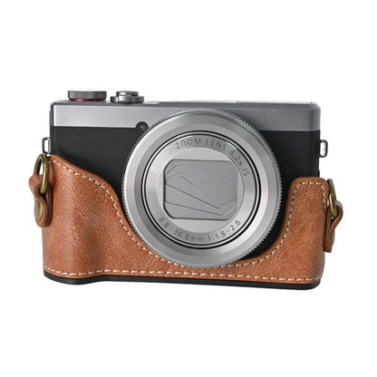 For Canon G7 X Mark III / G7X3 Retro Pull Up Leather Full Body Camera Case Bag with Strap(Brown) - Leather Bag by buy2fix | Online Shopping UK | buy2fix