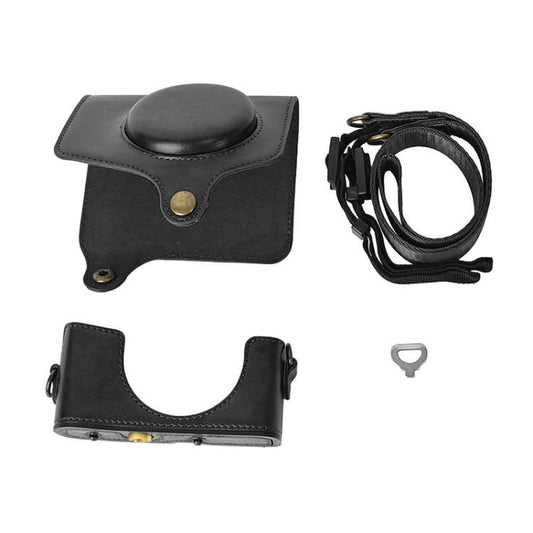 For Canon PowerShot SX740 HS Retro Pull Up Leather Full Body Camera Case Bag with Strap(Black) - Leather Bag by buy2fix | Online Shopping UK | buy2fix