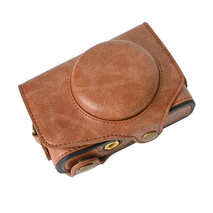 For Canon PowerShot SX740 HS Retro Pull Up Leather Full Body Camera Case Bag with Strap(Brown) - Leather Bag by buy2fix | Online Shopping UK | buy2fix