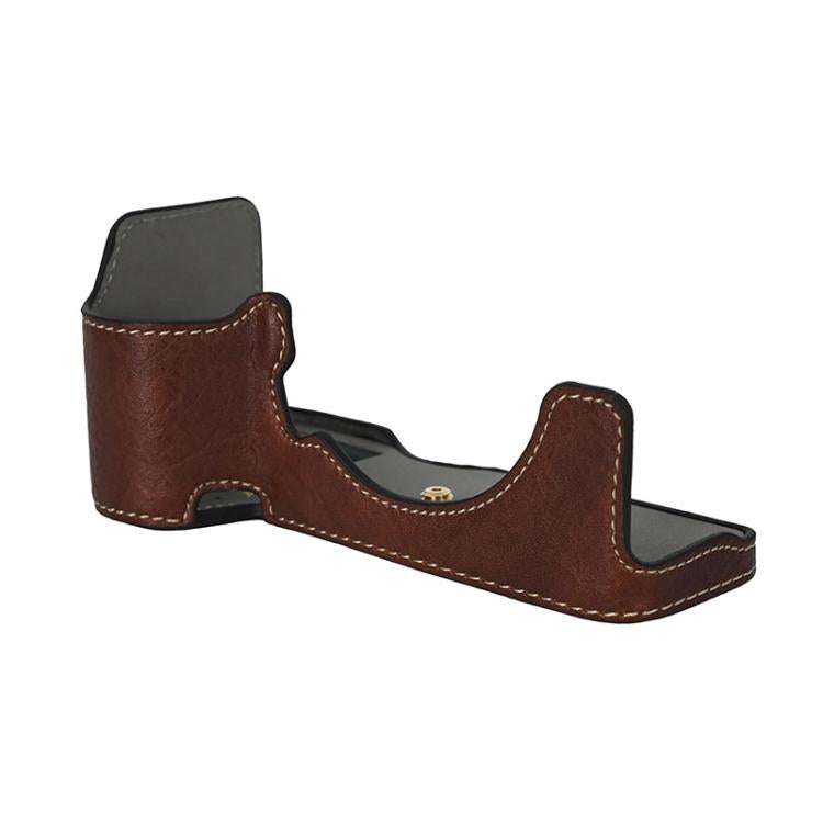 For Sony ILCE-7CM2 / Alpha 7C II Litchi Texture PU Leather Camera Half Case Base(Coffee) - Half Case by buy2fix | Online Shopping UK | buy2fix