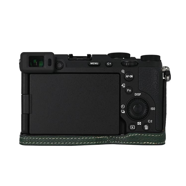 For Sony ILCE-7CM2 / Alpha 7C II Litchi Texture PU Leather Camera Half Case Base(Green) - Half Case by buy2fix | Online Shopping UK | buy2fix