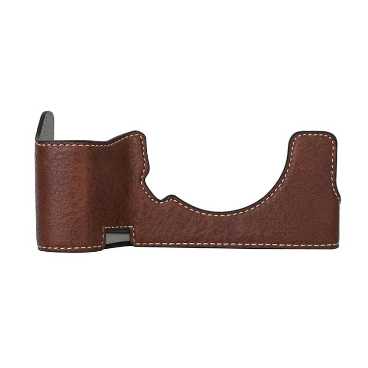 For Sony ILCE7RM5 / A7R5 Litchi Texture PU Leather Camera Half Case Base(Coffee) - Half Case by buy2fix | Online Shopping UK | buy2fix