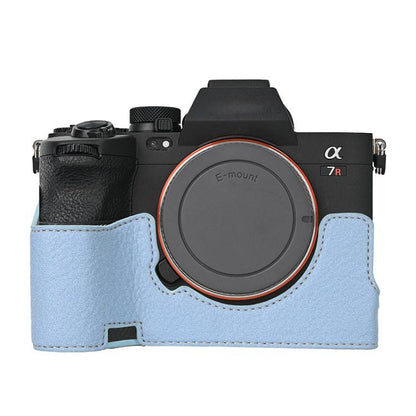 For Sony ILCE7RM5 / A7R5 Litchi Texture PU Leather Camera Half Case Base(Blue) - Half Case by buy2fix | Online Shopping UK | buy2fix