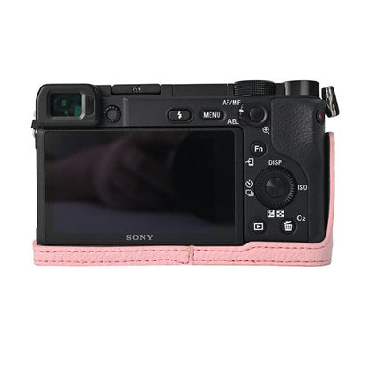 For Sony ILCE-6400 / A6300 / A6200 Litchi Texture PU Leather Camera Half Case Base(Pink) - Half Case by buy2fix | Online Shopping UK | buy2fix