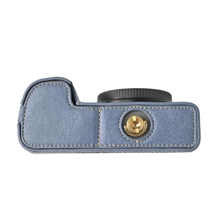 For Sony ILCE-6400 / A6300 / A6200 Litchi Texture PU Leather Camera Half Case Base(Blue) - Half Case by buy2fix | Online Shopping UK | buy2fix