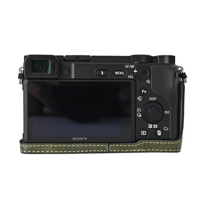 For Sony ILCE-6400 / A6300 / A6200 Litchi Texture PU Leather Camera Half Case Base(Green) - Half Case by buy2fix | Online Shopping UK | buy2fix