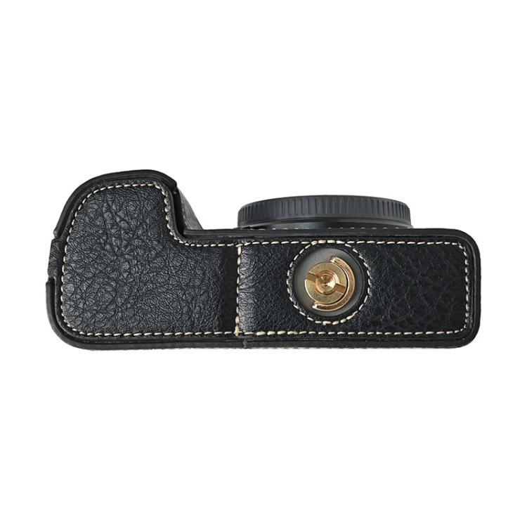For Sony ILCE-6400 / A6300 / A6200 Litchi Texture PU Leather Camera Half Case Base(Black) - Half Case by buy2fix | Online Shopping UK | buy2fix