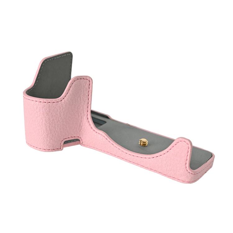 For Sony ILCE-6700 / A6700 Litchi Texture PU Leather Camera Half Case Base(Pink) - Half Case by buy2fix | Online Shopping UK | buy2fix