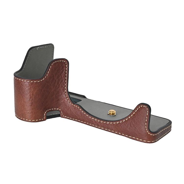 For Sony ILCE-6700 / A6700 Litchi Texture PU Leather Camera Half Case Base(Coffee) - Half Case by buy2fix | Online Shopping UK | buy2fix