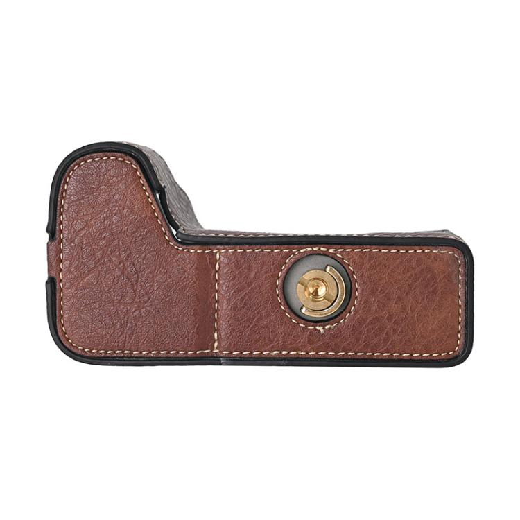 For Sony ILCE-6700 / A6700 Litchi Texture PU Leather Camera Half Case Base(Coffee) - Half Case by buy2fix | Online Shopping UK | buy2fix