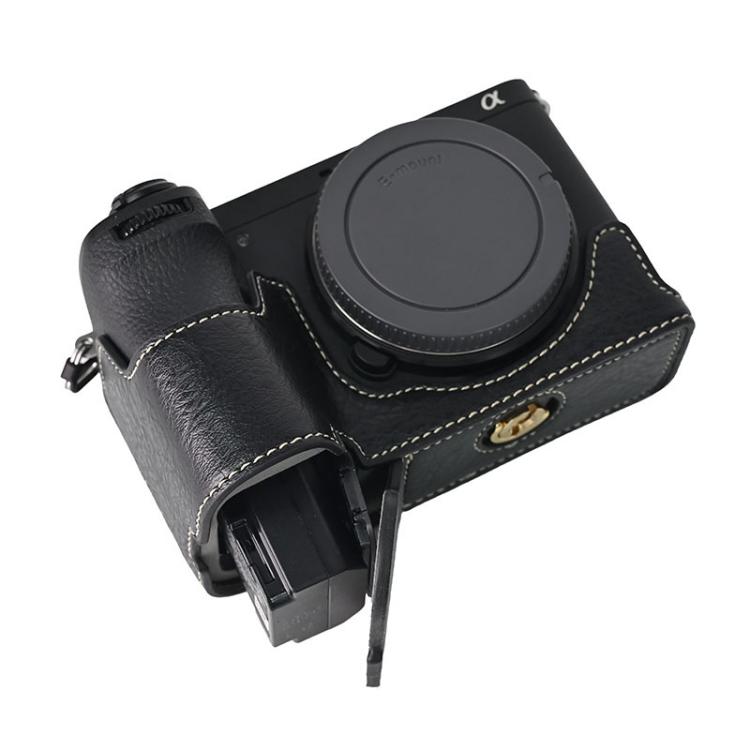 For Sony ILCE-6700 / A6700 Litchi Texture PU Leather Camera Half Case Base(Black) - Half Case by buy2fix | Online Shopping UK | buy2fix