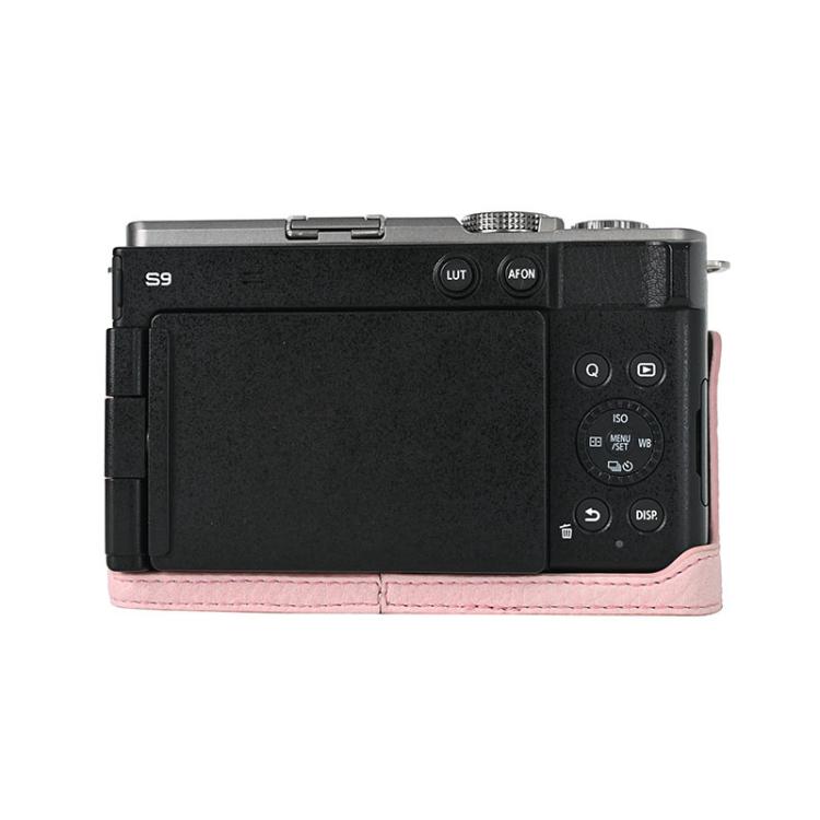For Panasonic LUMIX S9 Litchi Texture PU Leather Camera Half Case Base(Pink) - Half Case by buy2fix | Online Shopping UK | buy2fix